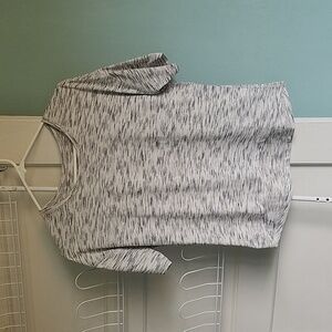 Lululemon Athletica Run It Out Tee Shirt Tiger Space Dye Black White High Low